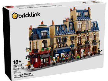 LEGO BrickLink Паризька вулиця 910032 &mdash; багатоповерхова модель у французькому стилі з фасадами, магазинами й мініфігурками