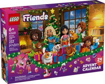LEGO Friends 42668 &mdash; Адвент календар 2025, набір із 24 сюрпризами, мініляльками та тваринами